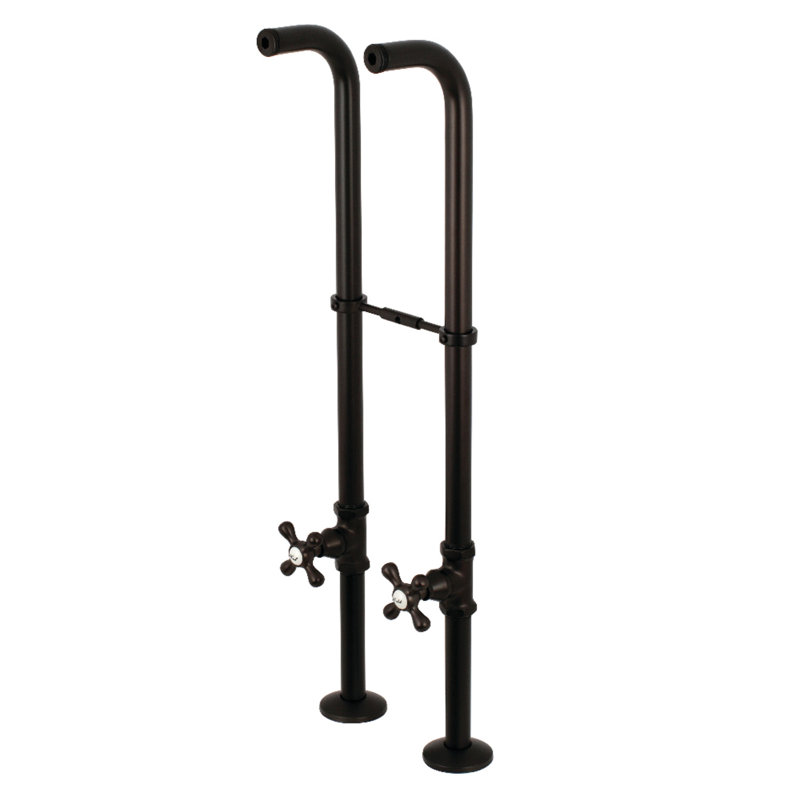 Kingston Brass Kingston Freestanding Supply Line with Stop Valve and Handle, Oil Rubbed Bronze