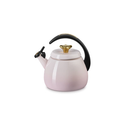 Le Creuset Enamel On Steel Signature Cloche Kettle With Gold Knob , 2.2 Qt. - Shell Pink