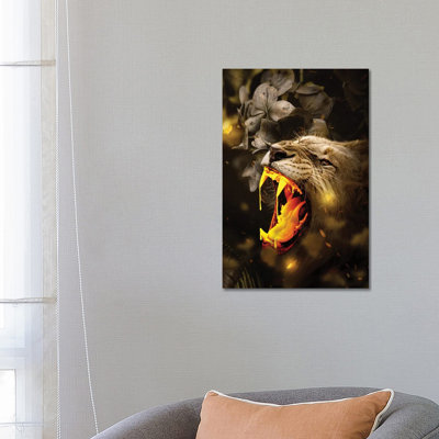 Gold Lion by Milos Karanovic - Wrapped Canvas Print