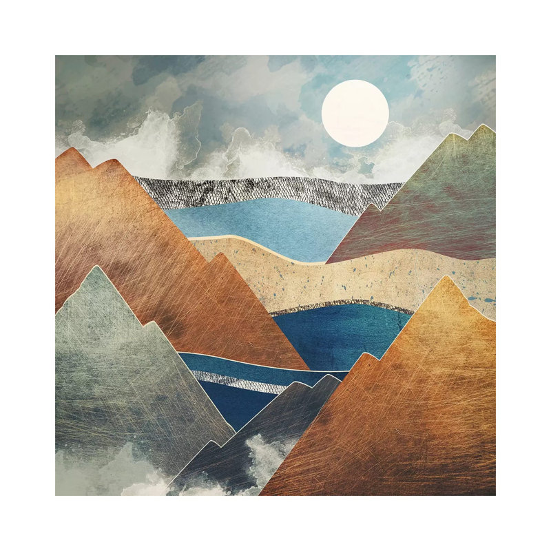 Mountain Pass - impression d'art graphique, H 26 po x l 26 po x P 1,5 po, Aucun mat, Toile tendue