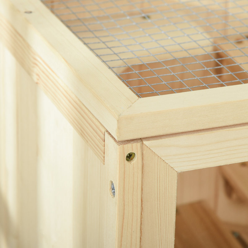 Petite maisonnette en bois avec rangement - pratique et spacieuse ventilation en bois massif pour 3 hamster