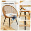 Ensemble moderne 3 pièces: table basse ronde anti-éclaboussures de 17,7 po + 2 chaises pivotantes en rotin