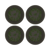 Christmas Berries Vegan Leather Round Pebble Placemat