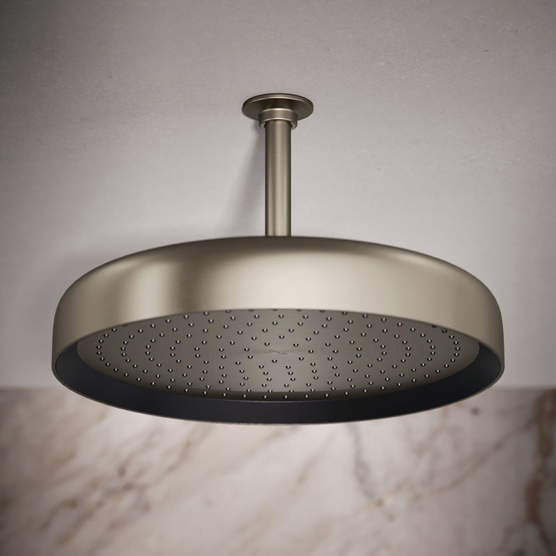 Statement 14" Single-Function Wall or Ceiling-Mount Round Rainhead, Round Rain Showerhead 2.5 GPM, Vibrant Brushed Nickel