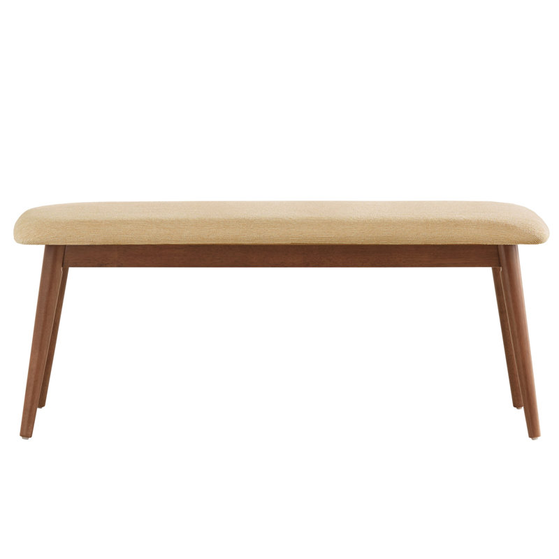 Polyester Blend Upholstered Bench, Natural
