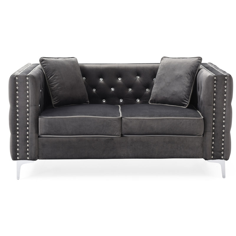 Canapé-causeuse de style européen au design épuré, Gris