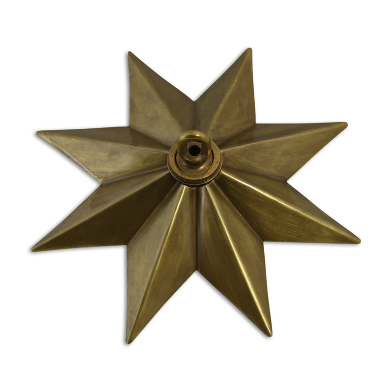 Étoile médaillon de plafond, Laiton antique