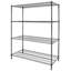 Étagères de rangement robustes en métal avec roulettes l 55,5 po x P 24 po x H 80 po, 4 niveaux réglables, capacité de 2400 lb, étagère de garage, rangement industriel roulant