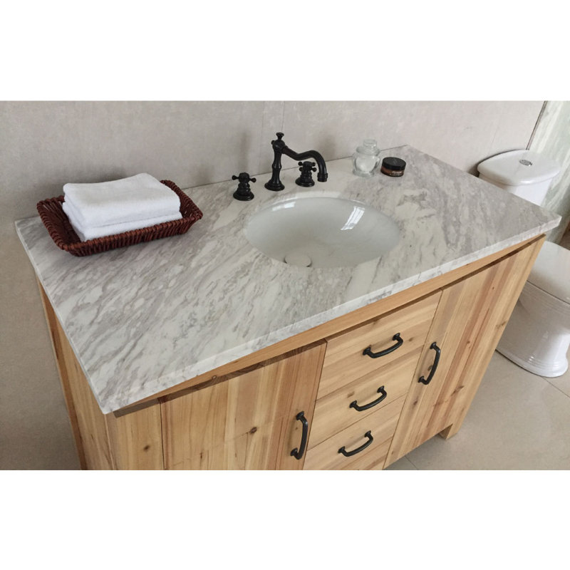 Genoa 48'' Single Bathroom Vanity with Top, White
