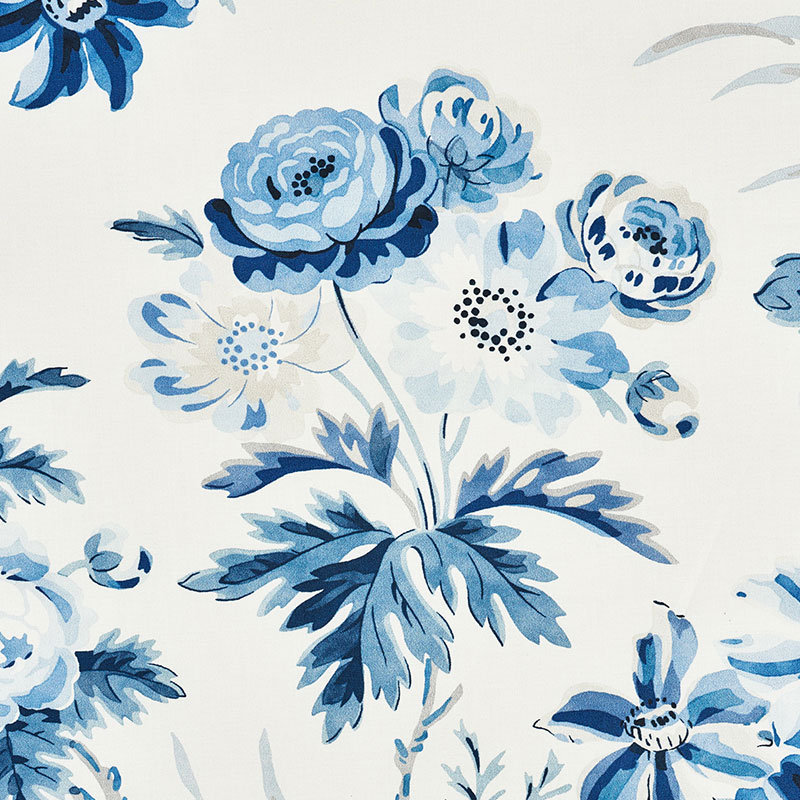 Tissu Cecil Chintz, Bleu faïence