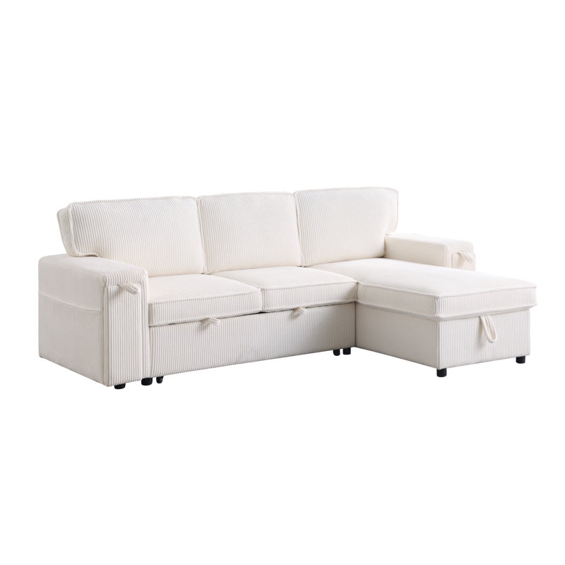 Upholstery Sleeper Sectional Sofa With Storage Space