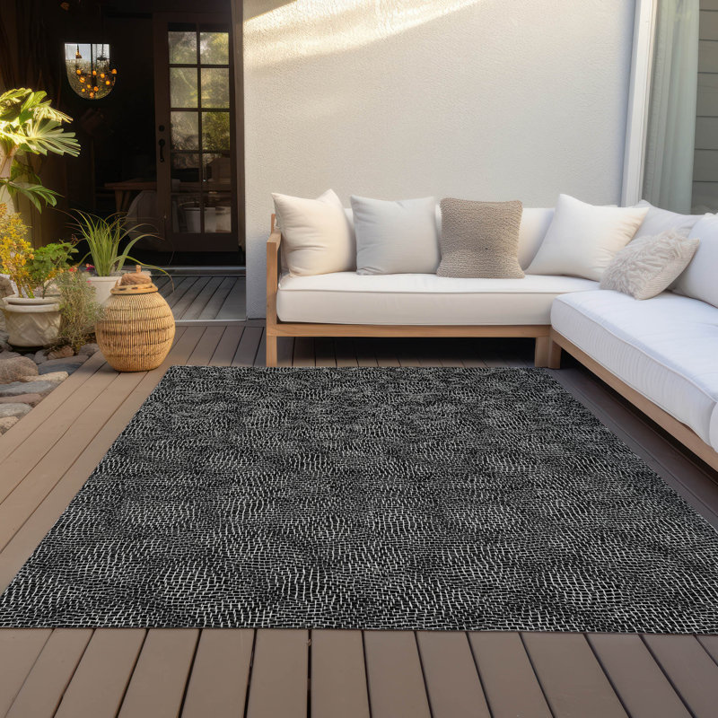Tapis intérieur / extérieur lavable à la machine Chayden ACN1057, Rectangulaire 8 pi x 10 pi