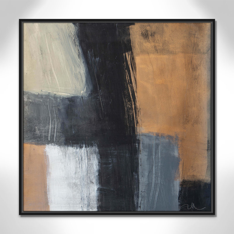 «Metallic Slate II» par Casa Fine Arts, Cadre flottant noir, H 31,5 po x l 31,5 po x P 2 po