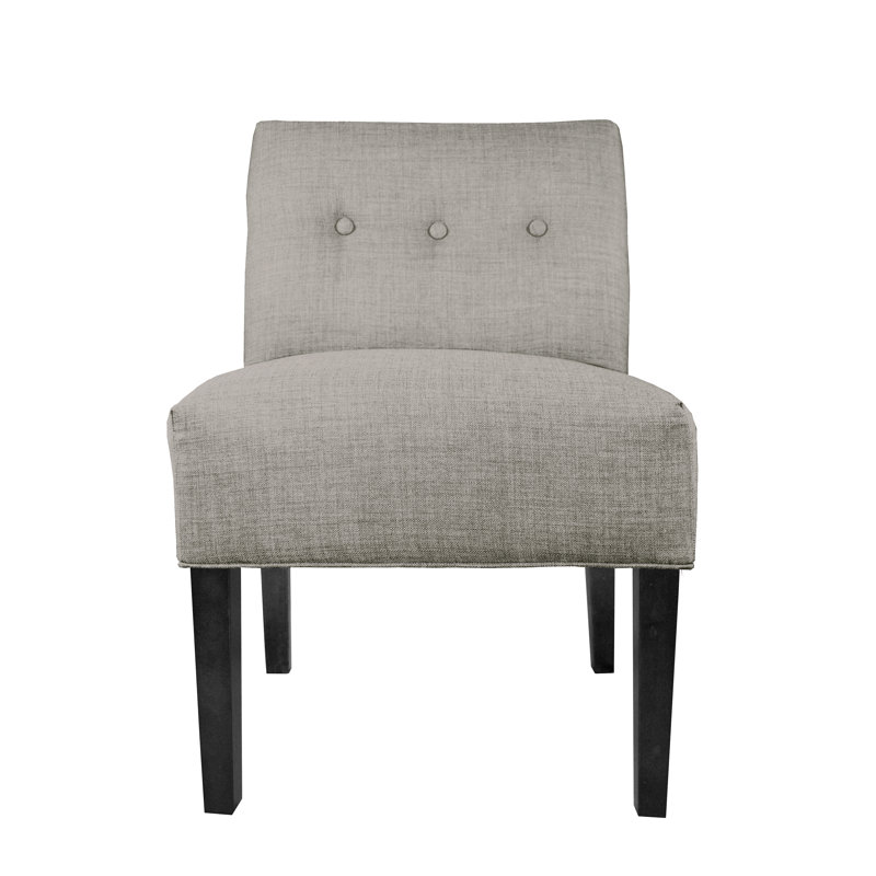 Niambi Upholstered Slipper Chair, Light Gray