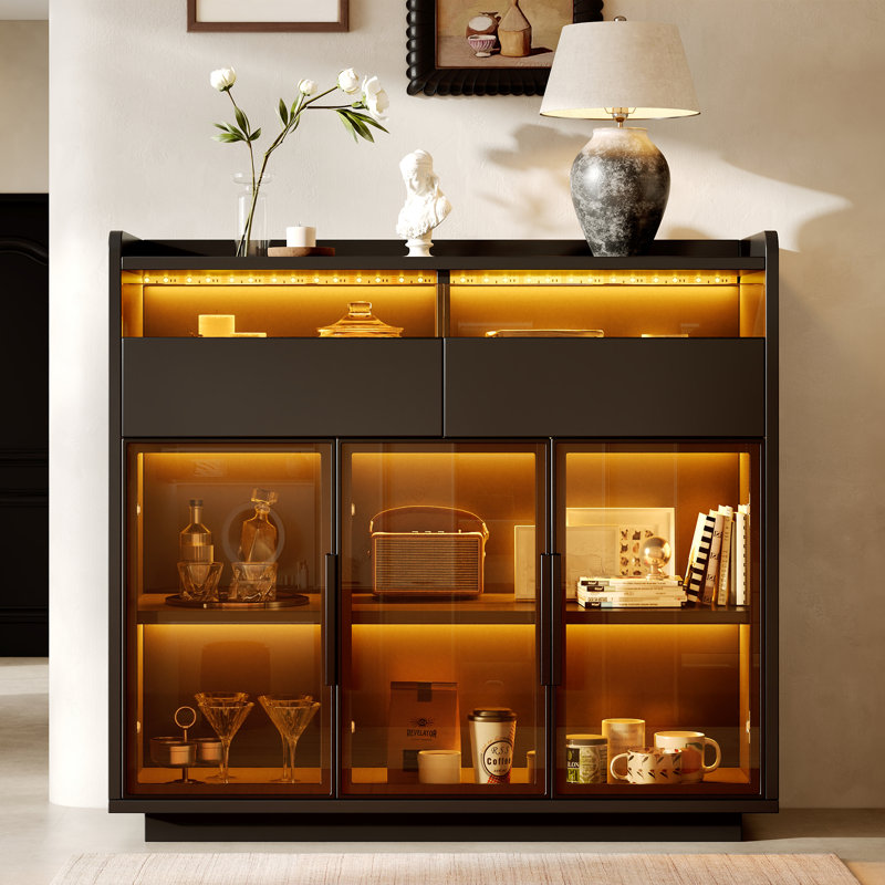 Glass Display Cabinet with LED Lighting