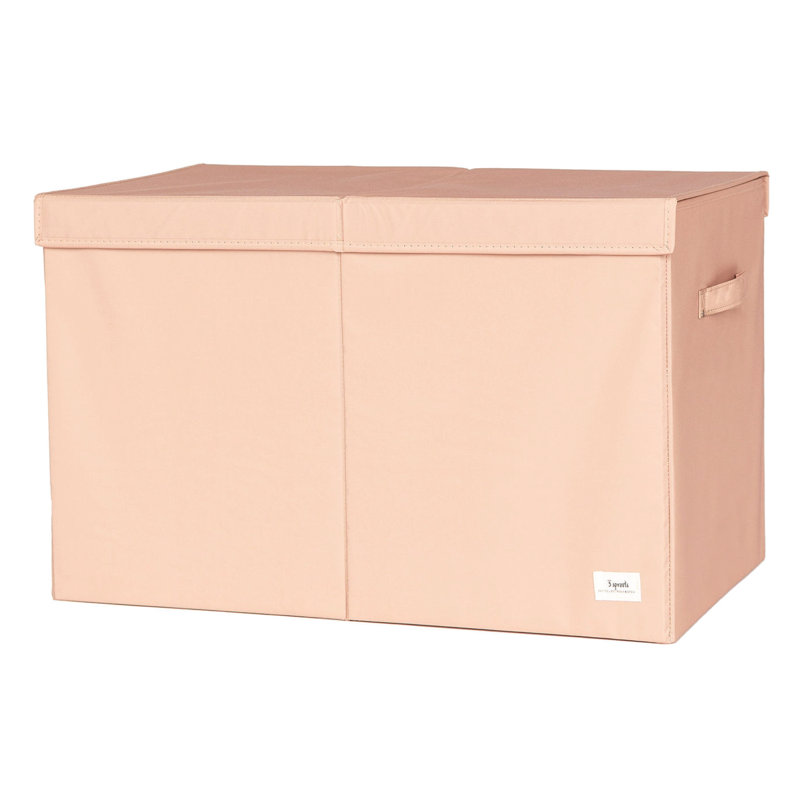 Clay Recycled Fabric Folding Storage Chest with Lid and Handles