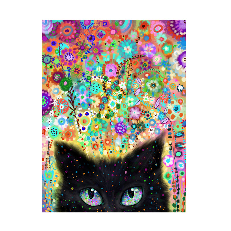 Art mural sur toile tendue - «Ojos gato» de Noemi Ibarz pour décoration de salon, de chambre à coucher ou de bureau - 35 x 47