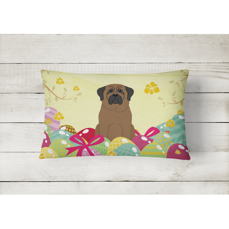 Easter Eggs Outdoor Throw Pillow
