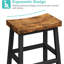 1 tabouret de ferme en bois, chaise sans dossier à hauteur de comptoir avec repose-pieds, robuste, pour îlot de cuisine