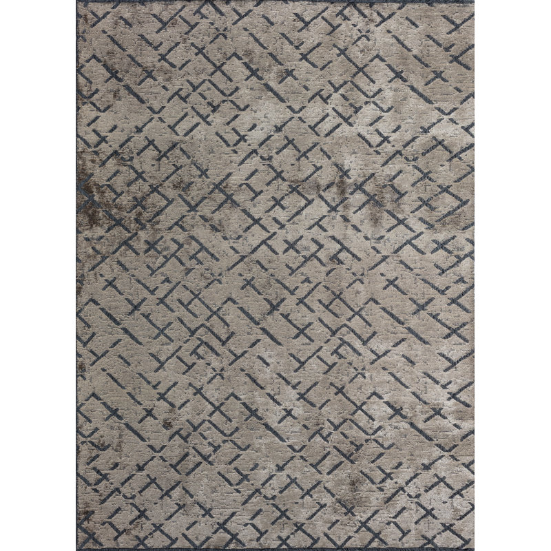 Rapture Black/Gray Abstract Luxury Area Rug, Rectangle 7'10" x 9'10"
