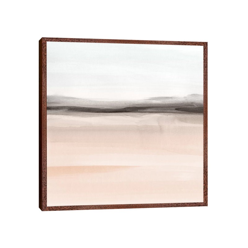 Watercolor Landscape IX by Nouveau Prints - Painting on Canvas, 45.72cm H x 45.72cm W x 3.81cm D, Classic Brown Wood Framed