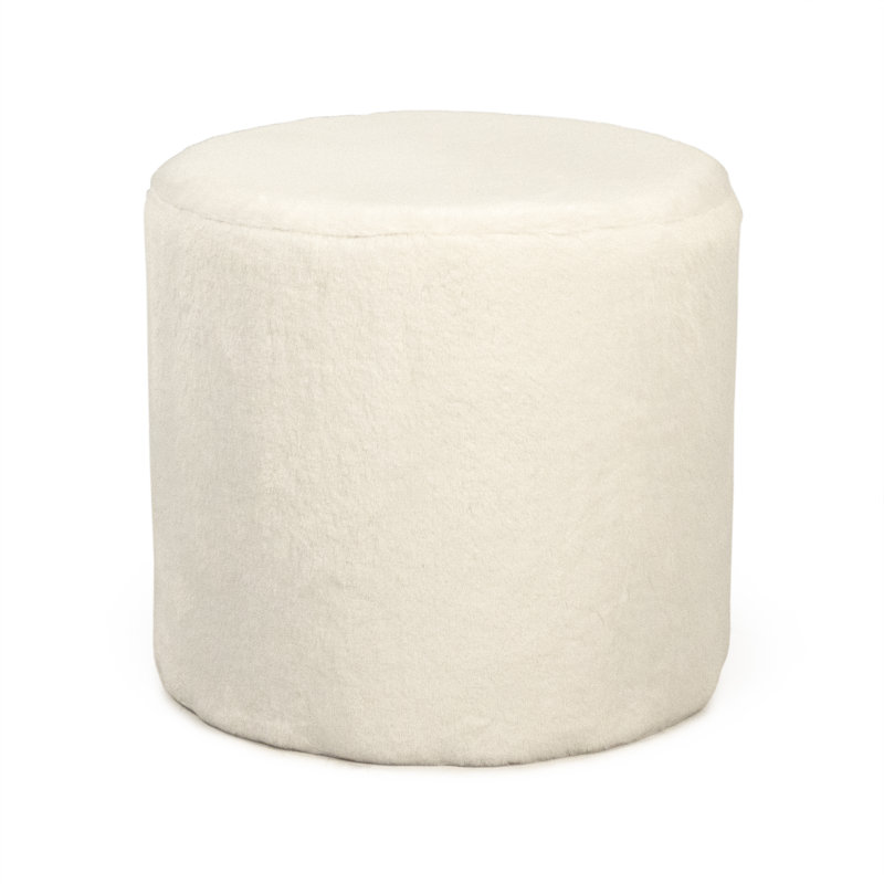Roldao Upholstered Accent Stool, White