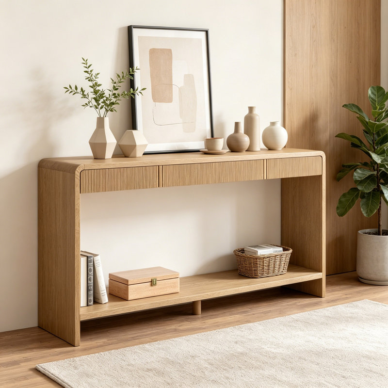 Isaiaha avec 3 tiroirs et tablette inférieure, Brown