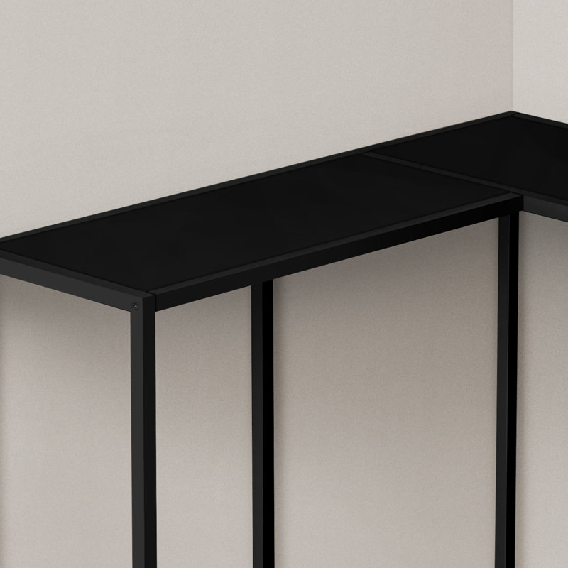 Accent Table, Console, Entryway, Narrow, Corner, Living Room, Bedroom,Contemporary, Modern, Black