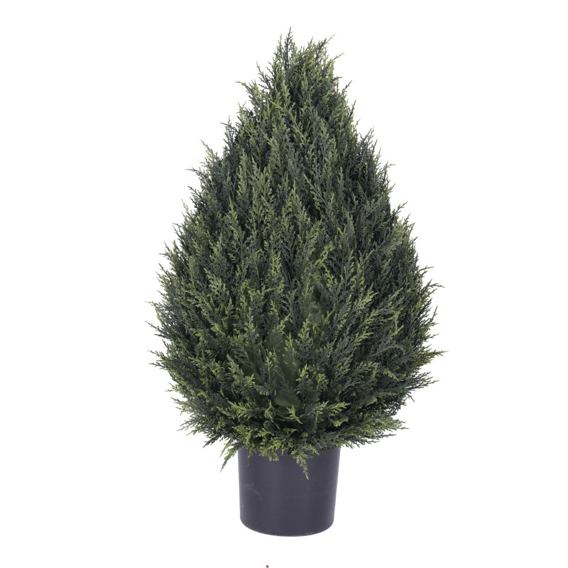 36'' Faux Pine Topiary in Pot