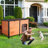 Outdoor Dog House, Extra Large Wooden Dog House With Anti Bite Iron Frame Weatherproof Finish Outside Paw Print Dog House For Large And Medium Dogs-1914958864-1939473886