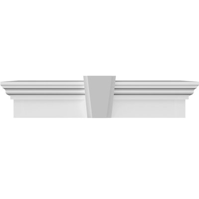 Endurathane Traditional Crosshead w/ Deco Keystone, 72" Bottom Width x 78 1/4" Top Width x 9"H x 1"P, Factory Primed