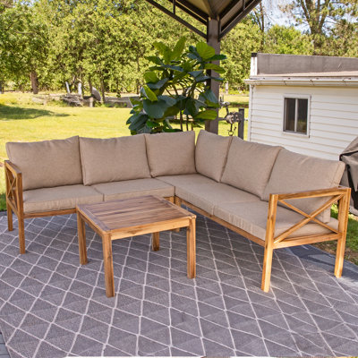 Edisto 4 Piece Acacia Outdoor Conversation Set 