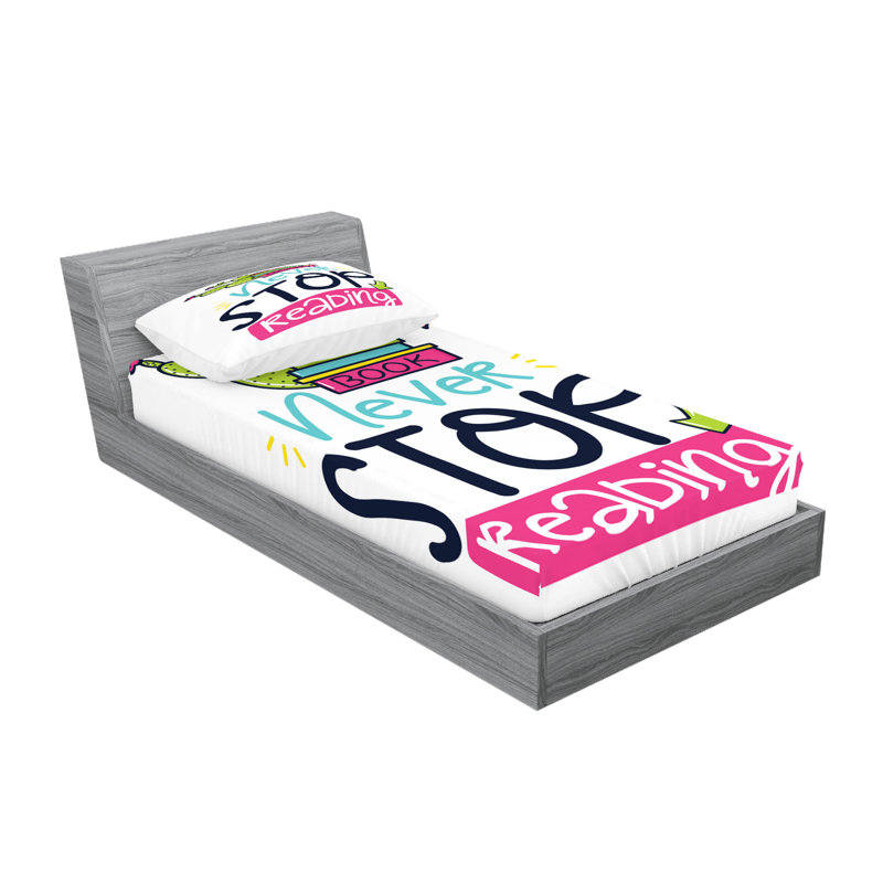 Multicolore drap-housse et coussin décoratif Ambesonne, Ensemble de draps-housses pour lit simple TG + 4 t