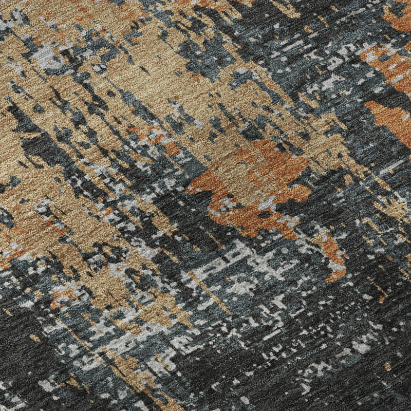 Tapis abstrait lavable à la machine de qualité supérieure Mayfield AMF1008, Rectangle 1 pi 8 po x 2 pi 6 po