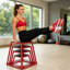 Set of 4 Heavy Duty Carbon Steel Plyometric Jump Boxes in 30/45/60/75cm, Non-Slip Stackable Plyo Step-Up Boxes for Cross Training, HIIT, Strength and Agility Gym Workouts