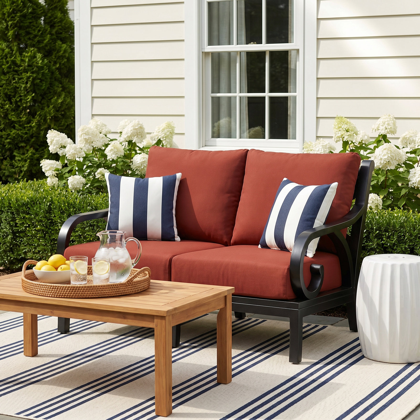 Monterey 56" Sunbrella® Patio Loveseat, Canvas Granite Sunbrella® Canvas
