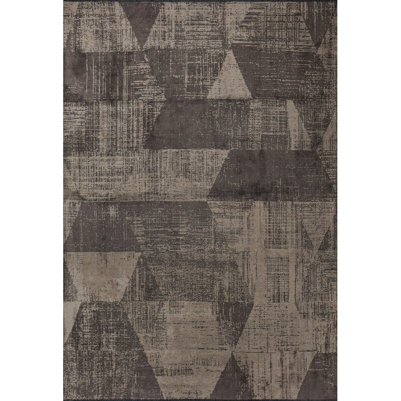 Rapture Beige/Brown Abstract Luxury Area Rug, Rectangle 7'10" x 11'2"