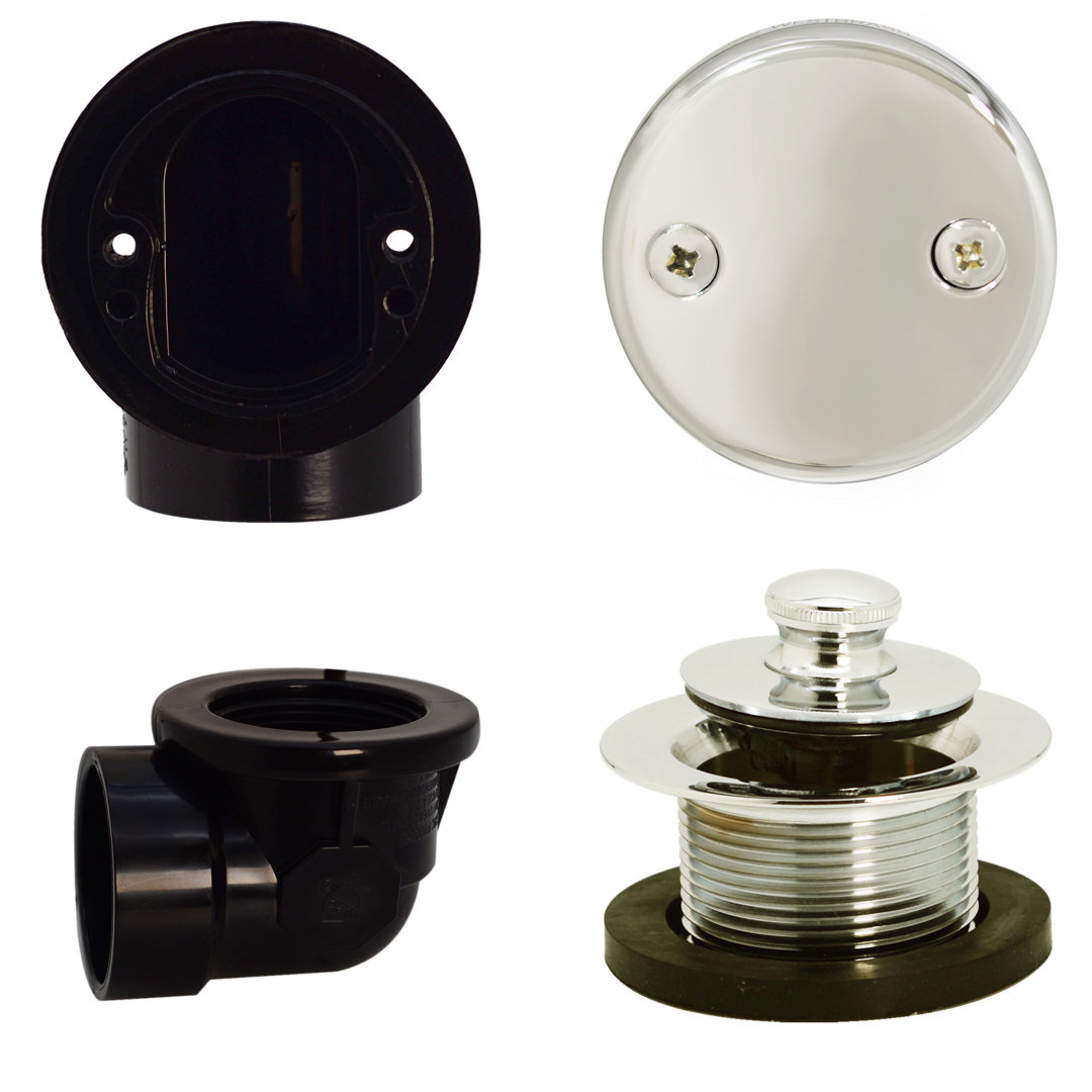 Sch. 40 ABS Plumber's Pack Twist & Close Bathtub Drain with Two-Hole Overflow Westbrass 