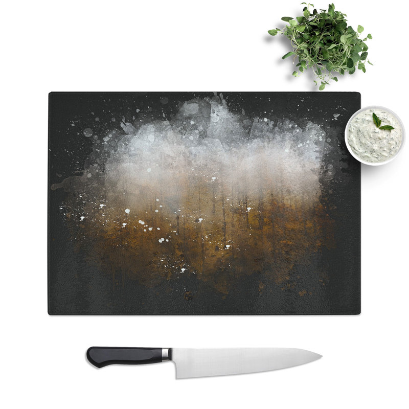 Tempered Glass Lappach Forest in Italy Chopping Board, 20 cm x 28.5 cm