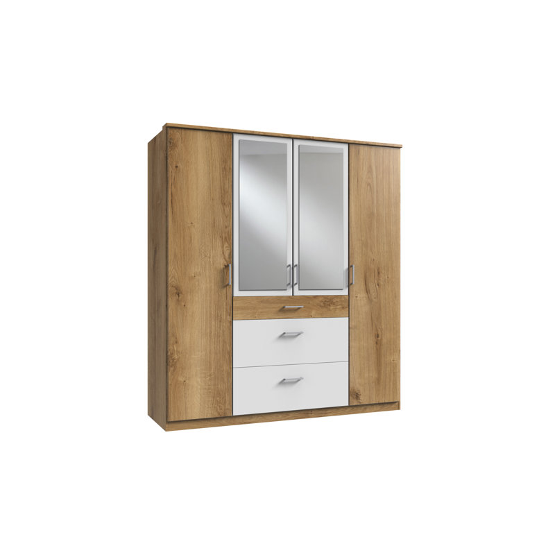 Torfred 4 Door Wardrobe, Plank oak/White