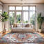 Koressa Chenille Washable Geometric Indoor Rug-1763625363