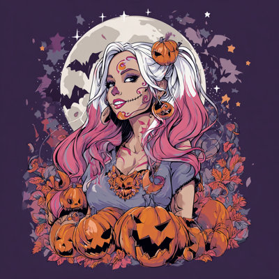 Pumpkin Moonlight Beauty Wrapped Canvas Wall Art