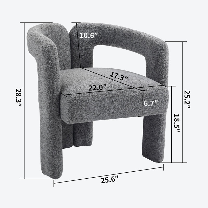 Fauteuil demi-tonneau Jinnie, Ourson gris