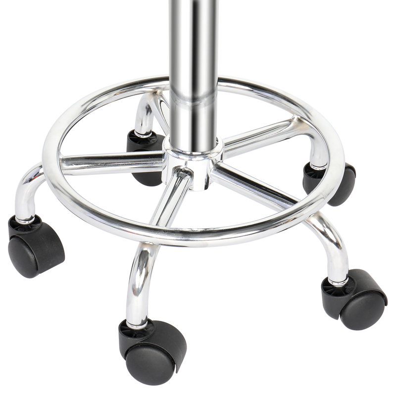 Saltsburg Adjustable Height Ergonomic Lab Stool Wheels, 26" H, Black
