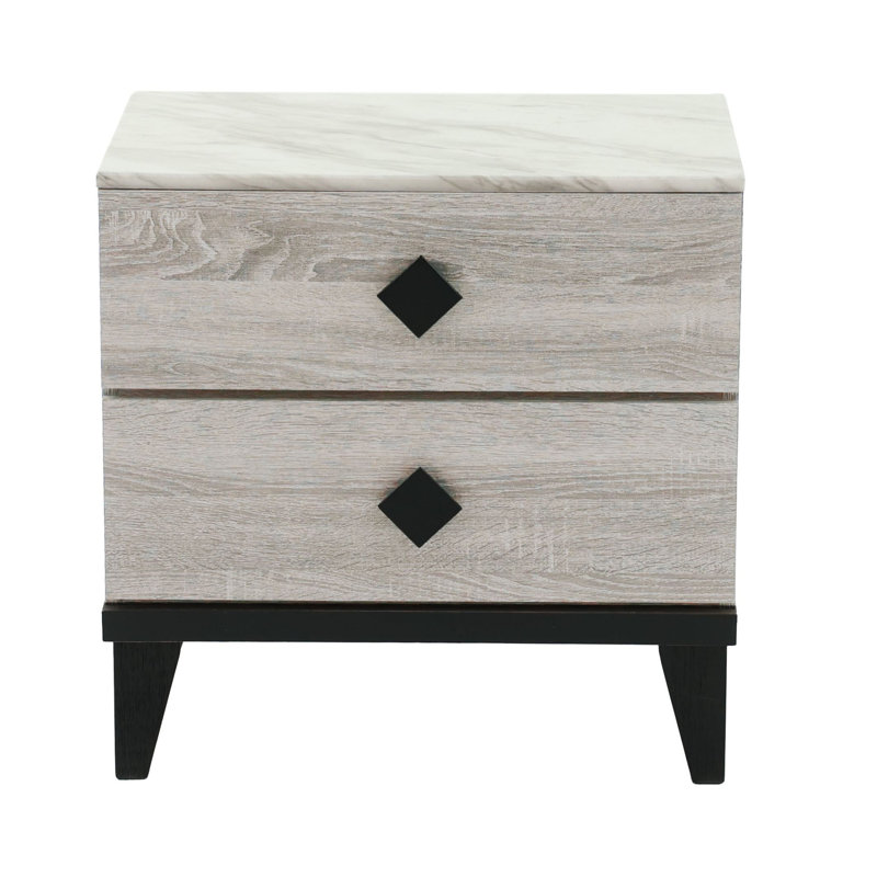 Table de chevet (accents rustiques), Marron clair