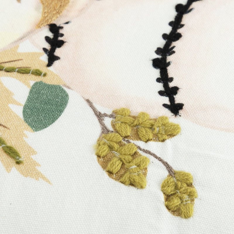 Embroidered Cotton Throw Pillow