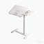 Overbed Bedside Desk - Mobile Rolling Laptop Stand, Adjustable Height - White