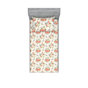 Ivoire et rose pâle / motif floral jaune