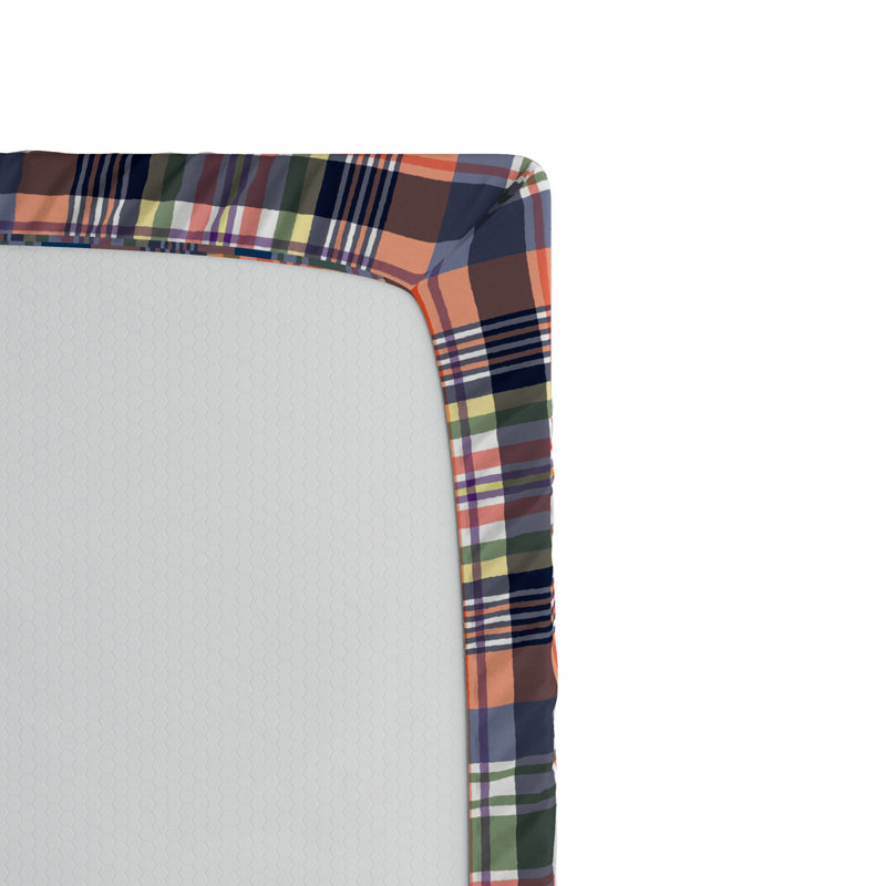Microfiber Striped Fitted Sheet, Twin Fitted Sheet, Brown/Yellow Plaid