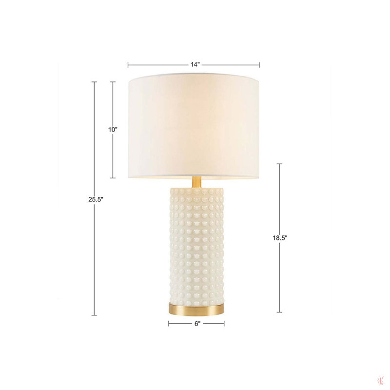 Lampe de table texturée à pois